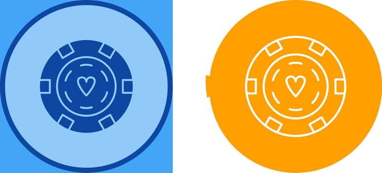 Unique Poker Chips Icon Design vector