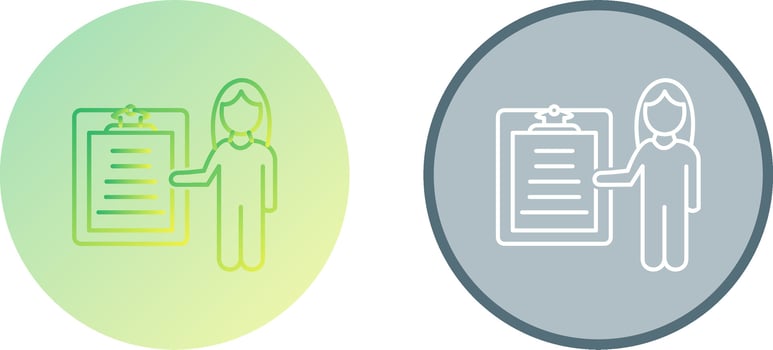 Unique Female Presenter Icon Design vector