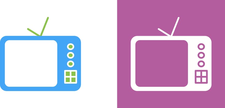 TV Set Icon Design vector