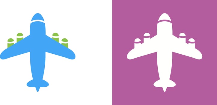 Flying Airplane Icon Design vector