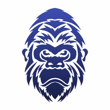 tribal art design abstract face gorilla tattoo vector