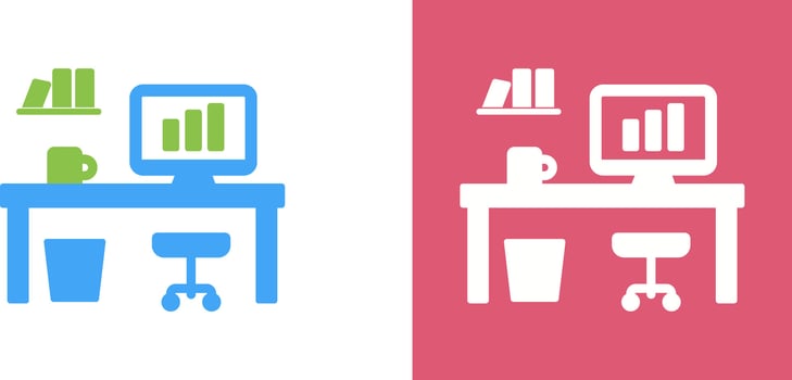 Office Desk Icon Design vector