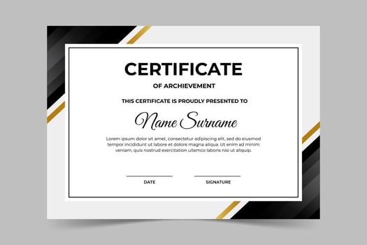 Modern elegant black and gold certificate template. Appreciation for business and education. illustration vector