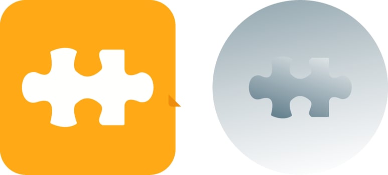 Unique Puzzle Piece Icon Design vector