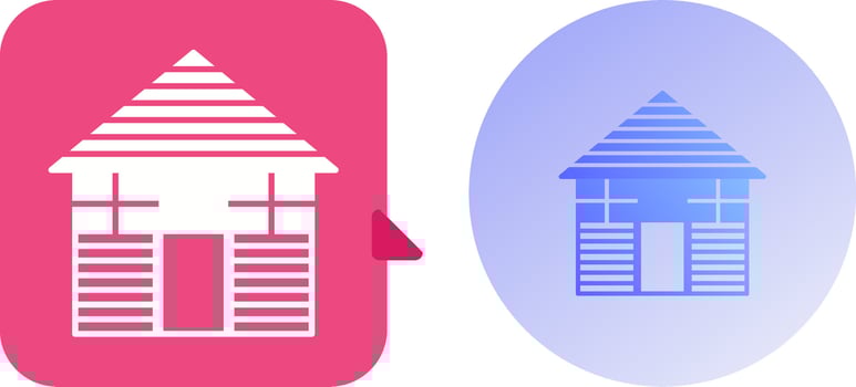Wood Cabin Icon Design vector
