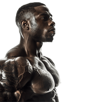 Bodybuilder man standing for workout training, isolated on transparent background png