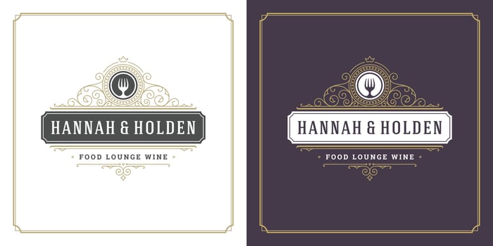 Restaurant logo template illustration for menu and cafe sign vector