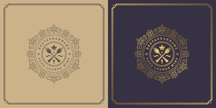 Restaurant logo template illustration for menu and cafe sign vector