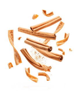 Cinnamon sticks levitate on transparent background png