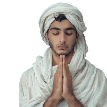 A young musilm man praying on isolated png