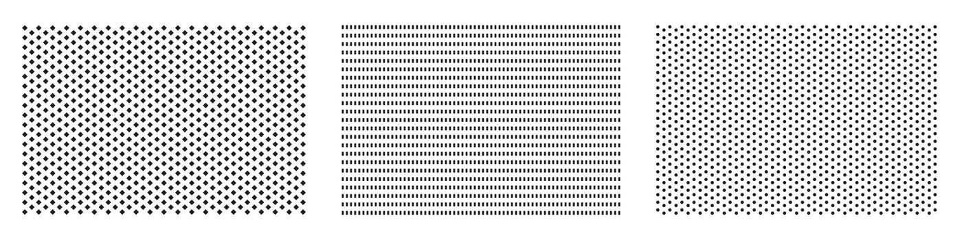 Collection Of Halftone Patterns With Varying Dot Sizes. Isolated Illustration vector