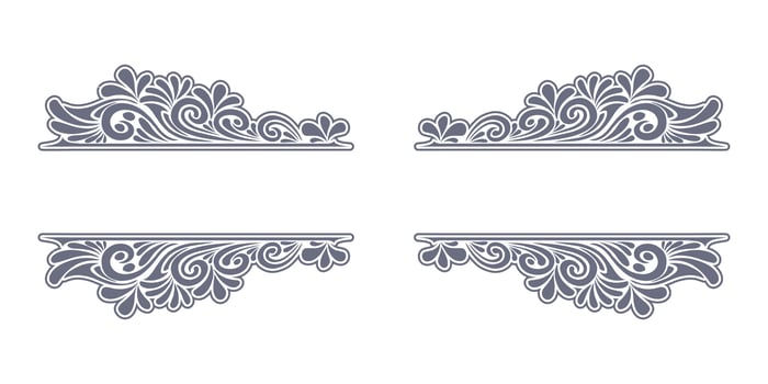 Ornament floral design element for frame, border, and wedding with vintage style vector