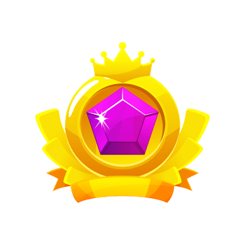 Golden Medal of the achievement, award badges with violetgem png