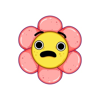 cute flower character cartoon illustration vector
