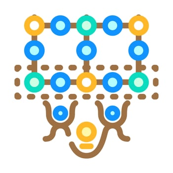 simulation quantum technology color icon illustration vector