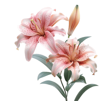 Pink lily flower isolated on transparent background png