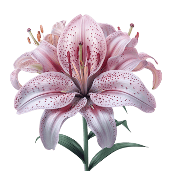 Pink lily flower isolated on transparent background png