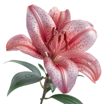 Pink lily flower isolated on transparent background png