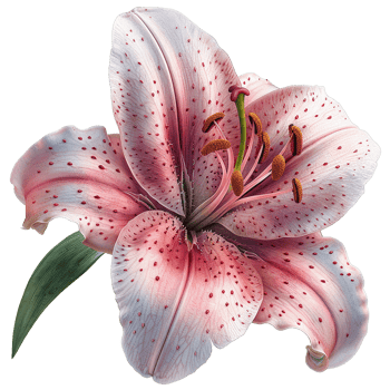 Pink lily flower isolated on transparent background png