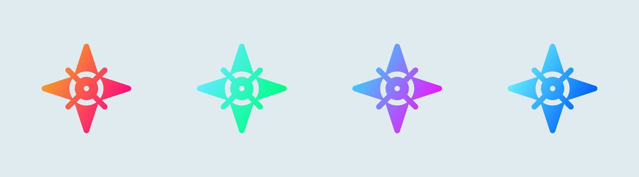 Compass solid icon in gradient colors. Exploration signs illustration. vector