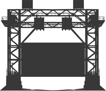 Silhouette toll road gate black color only vector
