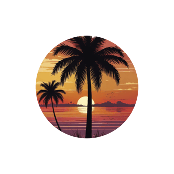 Set of retro sunsets in the style of the 80s and 90s. png