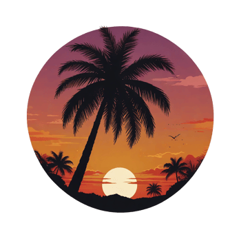 Set of retro sunsets in the style of the 80s and 90s. png