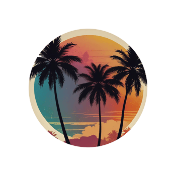 Set of retro sunsets in the style of the 80s and 90s. png