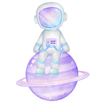 A Cute pastel astronaut illustration, hand drawn astronaut clipart png