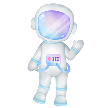 A Cute pastel astronaut illustration, hand drawn astronaut clipart png