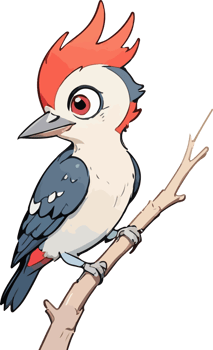 Woodpecker Bird Cartoon Design png