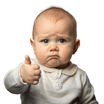 Confused Baby Giving Thumbs Up Gesture Against Transparent Background png