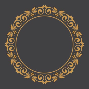 Golden Vintage frame Ornament in Circle Size.Golden Border ornament.Suitable for wedding invitation card. golden Calligraphic frame. vector