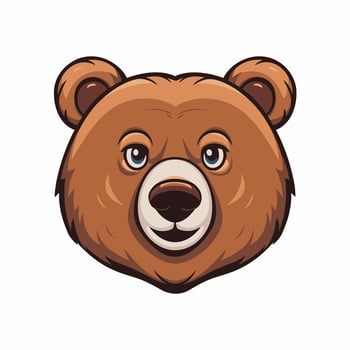 Set of bears in different poses. Wild brown Bear animal icons isolated on white background. Grizzly bear standing, sitting and walking. illustration. vector