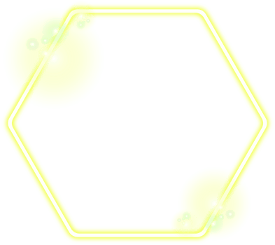 Neon hexagon borders light effect png