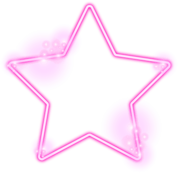 Star neon borders light effect png