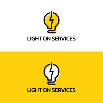 Electric light bulb logo design concept. vector