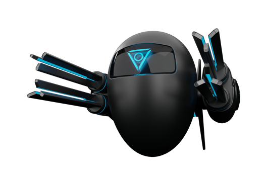 AI drone with wireless beam cannon png