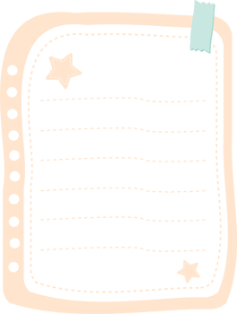 Note paper pastel illustration png