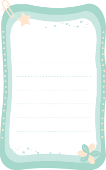 Note paper pastel illustration png