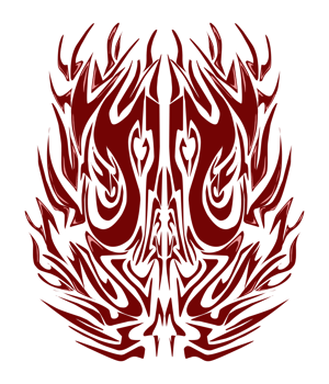 Red tribal illustration abstract element. Perfect for tattoos, stickers, poster elements, banners png