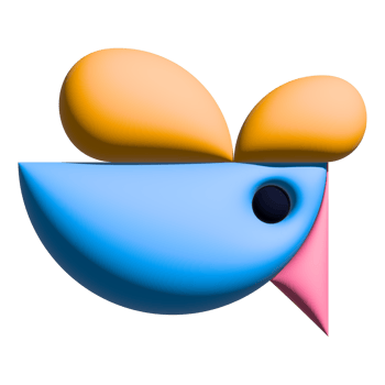 Design a colorful 3D character icon of a animal with gradient. modern and fun kids style. png