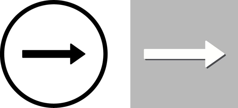 Unique Right Arrow Icon Design vector