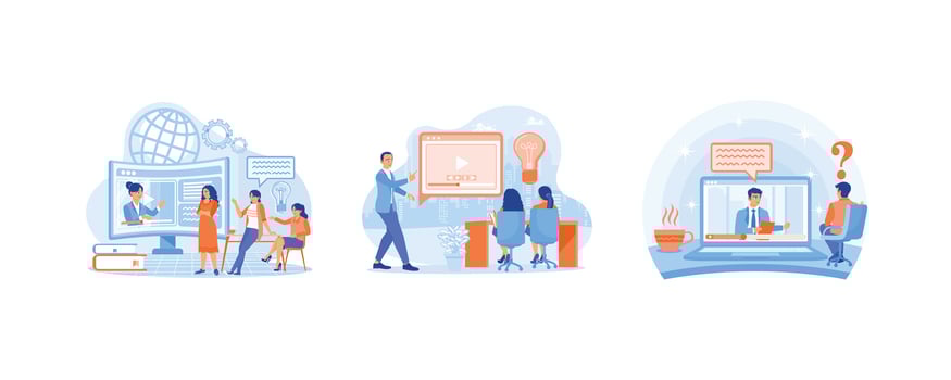 Online learning. ar and Webinar Concept. vector