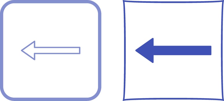 Unique Left Arrow Icon Design vector