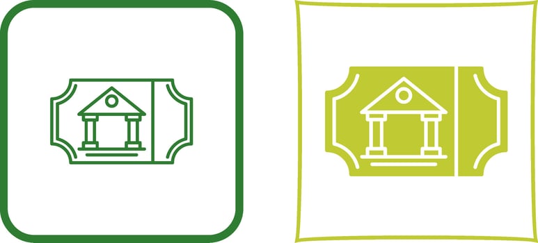 Museum Ticket Icon Design vector