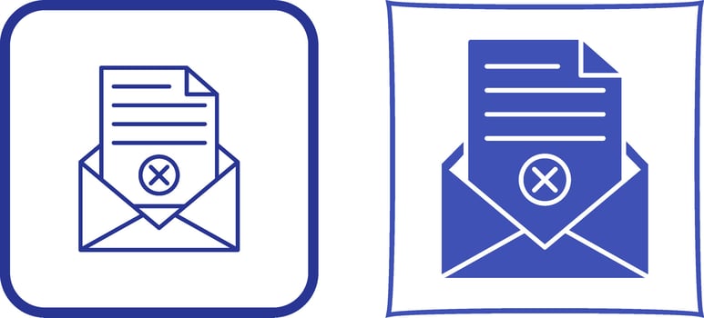 Rejection Of A Letter Icon Design vector