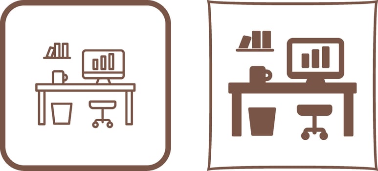 Office Desk Icon Design vector
