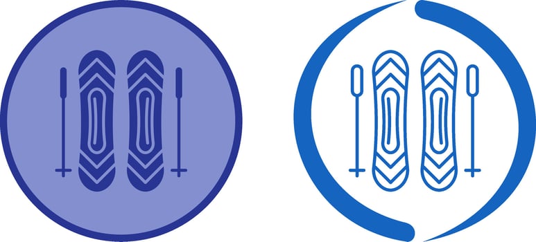 Ski Sticks Icon Design vector