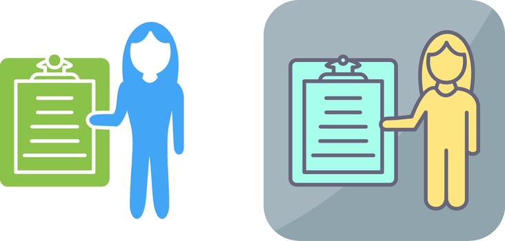 Unique Female Presenter Icon Design vector